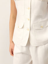 Load image into Gallery viewer, 100% Linen Four-Pocket Tailored Sleeveless Vest COSIMA