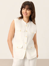 Load image into Gallery viewer, 100% Linen Four-Pocket Tailored Sleeveless Vest COSIMA