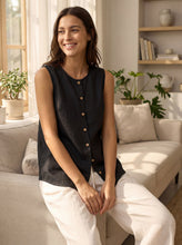 Load image into Gallery viewer, 100% Linen Buttons Down Tank Top ERIN