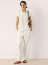 Load image into Gallery viewer, 100% Linen Cap Sleeve Soft-Fold Collar Top YVONNE