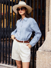 Load image into Gallery viewer, 100% Linen Pleated Linen Shorts ELLEN