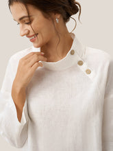 Load image into Gallery viewer, 100% Linen Classic Side Neck Top CORA