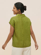 Load image into Gallery viewer, 100% Linen Collared Cap Sleeve Top IVY
