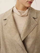 Load image into Gallery viewer, 100% Linen Convertible Stand Collar Double Breasted Blazer Jacket NAOMI