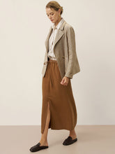 Load image into Gallery viewer, 100% Linen Convertible Stand Collar Double Breasted Blazer Jacket NAOMI