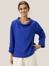 Load image into Gallery viewer, 100% Linen Draped Neck Top HOLLIS