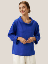 Load image into Gallery viewer, 100% Linen Draped Neck Top HOLLIS
