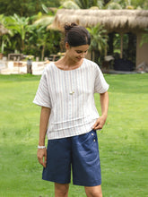 Load image into Gallery viewer, 100% Linen Elastic Waistband Capri Pants ANNA