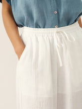 Load image into Gallery viewer, 100% Linen Embroidered Elastic Waist Pants FENE