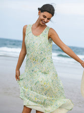 Load image into Gallery viewer, 100% Linen Floral Swing Beach Tank Dress LORRAINE