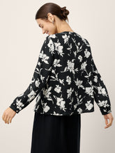 Load image into Gallery viewer, 100% Linen Floral Printed Gathered Pullover Top AMIYA