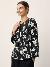 Load image into Gallery viewer, 100% Linen Floral Printed Gathered Pullover Top AMIYA