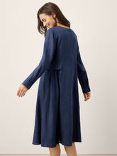 Load image into Gallery viewer, 100% Linen Gathered Waist Flap Detail Midi Dress DIANA