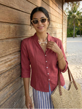 Load image into Gallery viewer, 100% Linen Hand Button Fitted Jacket AMELIA