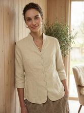 Load image into Gallery viewer, 100% Linen Hand Button Fitted Jacket AMELIA