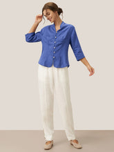 Load image into Gallery viewer, 100% Linen Hand Button Fitted Jacket AMELIA