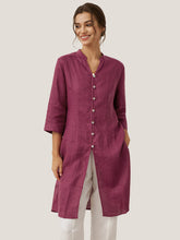 Load image into Gallery viewer, 100% Linen Hand Button Long Top DILLON