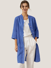 Load image into Gallery viewer, 100% Linen Hand Button Long Top DILLON