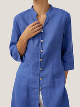 Load image into Gallery viewer, 100% Linen Hand Button Long Top DILLON