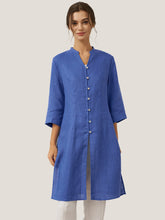 Load image into Gallery viewer, 100% Linen Hand Button Long Top DILLON