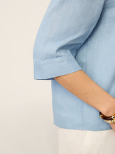Load image into Gallery viewer, 100% Linen Split Neck Inverted Pleat Top TABITHA