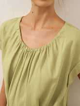 Load image into Gallery viewer, 100% Linen Pleated Crew Neck Maxi Dress with Detachable Tie Straps MIRA