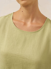 Load image into Gallery viewer, 100% Linen Pleated Crew Neck Midi Dress MILA