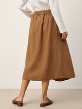 Load image into Gallery viewer, 100% Linen Pleated Side Button Skirt LILITH