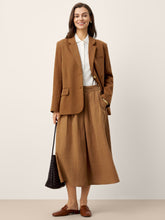 Load image into Gallery viewer, 100% Linen Pleated Side Button Skirt LILITH