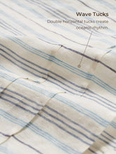 Load image into Gallery viewer, 100% Linen Pleated Striped Pullover Top VIA