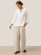 Load image into Gallery viewer, 100% Linen Pocket Wide Leg Pants THALIA