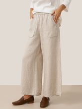 Load image into Gallery viewer, 100% Linen Pocket Wide Leg Pants THALIA