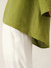 Load image into Gallery viewer, 100% Linen Round Neck Asymmetrical Hem Top BRIANNA