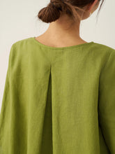 Load image into Gallery viewer, 100% Linen Round Neck Asymmetrical Hem Top BRIANNA