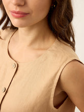 Load image into Gallery viewer, 100% Linen Cinch-Back Sleeveless Tailored Vest BRONWYN