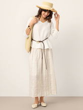 Load image into Gallery viewer, 100% Linen Scoop Neck Slit Back Pullover Top FELICIA