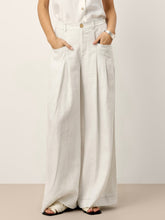 Load image into Gallery viewer, 100% Linen Sculpted Pleat Elasticated Back Relaxed Pants VERIDIANA