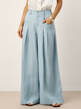 Load image into Gallery viewer, 100% Linen Sculpted Pleat Elasticated Back Relaxed Pants VERIDIANA