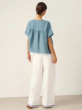 Load image into Gallery viewer, 100% Linen Short Sleeve Crew Neck Shirt FINA