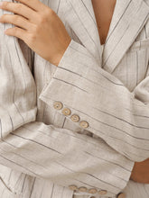 Load image into Gallery viewer, 100% Linen Sketch Stripe Suit Set ELOISE