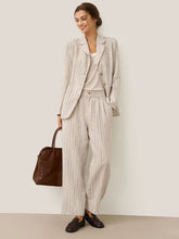 Load image into Gallery viewer, 100% Linen Sketch Stripe Suit Set ELOISE