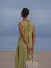 Load image into Gallery viewer, 100% Linen Sleeveless A-Line Maxi Dress TARA