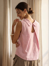 Load image into Gallery viewer, 100% Linen Structured Collar Sleeveless Blouse BLAIR
