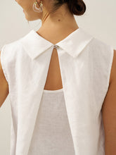 Load image into Gallery viewer, 100% Linen Structured Collar Sleeveless Blouse BLAIR