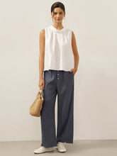 Load image into Gallery viewer, 100% Linen Structured Collar Sleeveless Blouse BLAIR