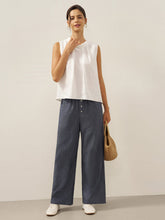 Load image into Gallery viewer, 100% Linen Structured Collar Sleeveless Blouse BLAIR