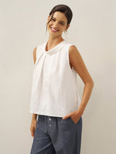 Load image into Gallery viewer, 100% Linen Structured Collar Sleeveless Blouse BLAIR