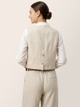 Load image into Gallery viewer, 100% Linen V-Neck Buttoned Closure Vest DELIA