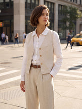 Load image into Gallery viewer, 100% Linen V-Neck Buttoned Closure Vest DELIA