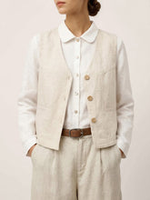 Load image into Gallery viewer, 100% Linen V-Neck Buttoned Closure Vest DELIA